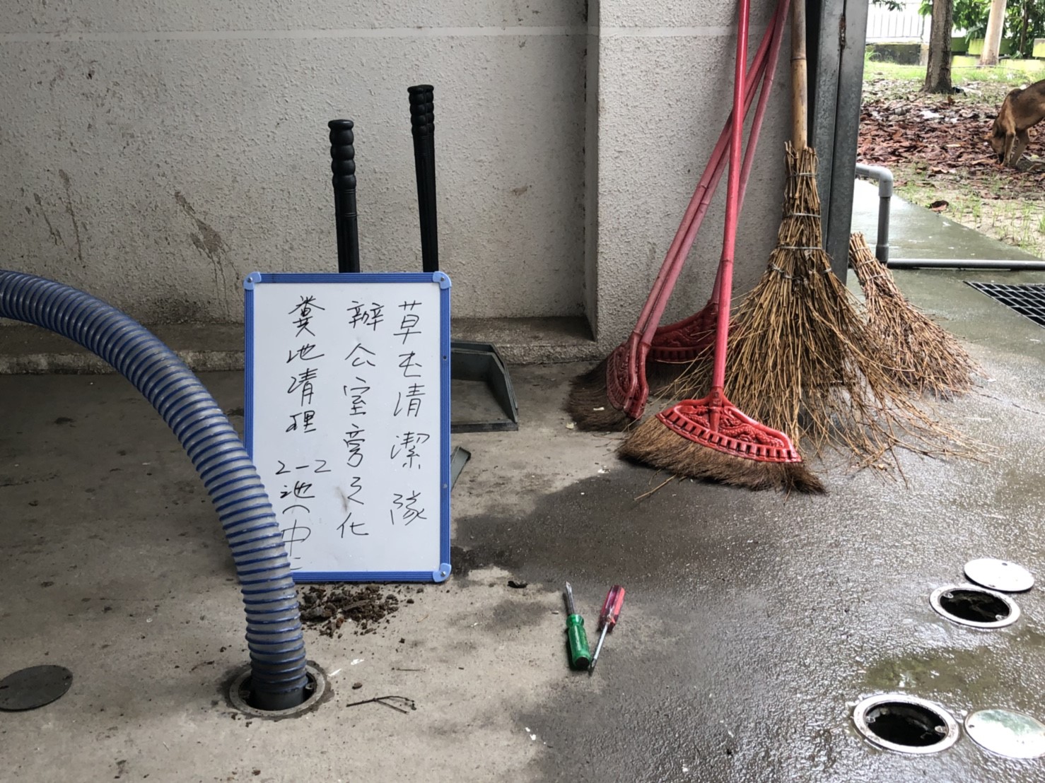 草屯清潔隊辦公室旁化糞池清理